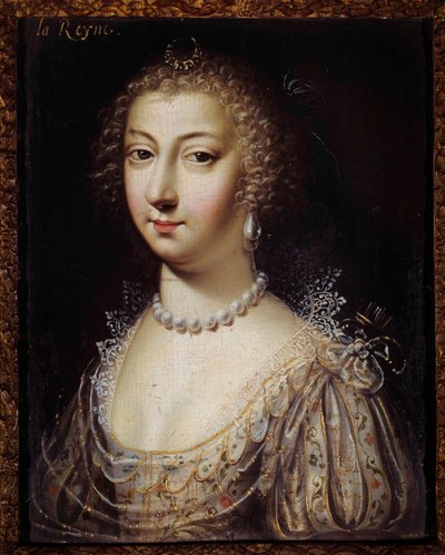 フランス王妃アンヌ・アウストリア（1601-1666）の肖像 無名の絵画。17世紀 個人蔵 作： Anonymous Anonymous