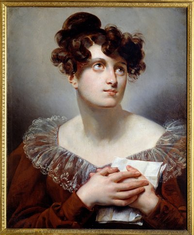マドモアゼル・マルスと呼ばれたアンヌ・フランソワーズ・ブーテ（1779-1847）フランスの女優の肖像。匿名の絵画 作： Anonymous Anonymous