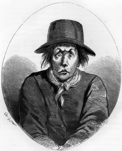 アントワーヌ・シモン（1736-1794）の肖像（靴職人、フランス革命家、1793年に神殿でルイ17世の後見人を務める） - デュプレ・ド・ラ・マヘリーの「赤い本-フランスにおけるエシャフォーの歴史」に掲載された1863年のエングレーヴィング。個人のコレクション。 作： Anonymous Anonymous