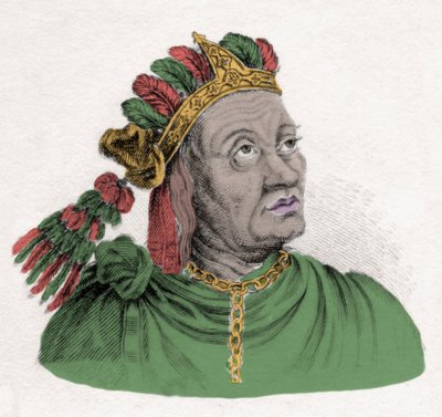 インカ帝国最後の皇帝、アタワルパ（1502-1533）の肖像。19世紀のエングレービング。ミラネーゼ 作： Anonymous Anonymous