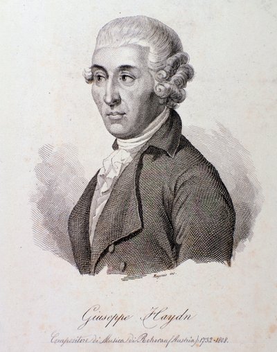 オーストリアの作曲家ヨーゼフ・ハイドン（1732-1809）の肖像 エングレーヴィング。19世紀 個人蔵 作： Anonymous Anonymous