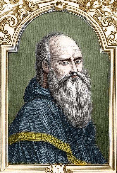ベルナルディーノ・ルイーニ（1481-1532）と呼ばれるイタリア人画家ベルナルディーノ・デ・スカピスの肖像。1859年、アルマンゴーによる「ヨーロッパの画廊-イタリア」に掲載された版画。個人蔵。 作： Anonymous Anonymous