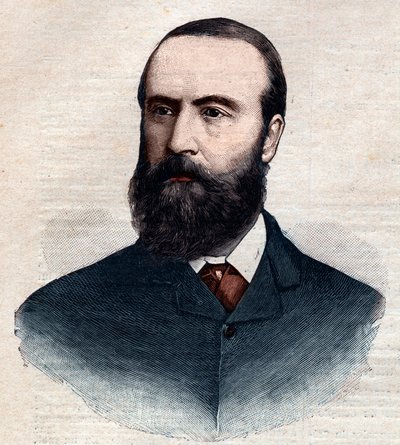アイルランドの政治家、チャールズ・スチュワート・パーネル（1846 - 1891）の肖像。1891年の「Le petit Parisien」に掲載されたエングレーヴィング。個人蔵。 作： Anonymous Anonymous