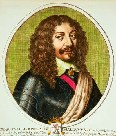 シャルル・ド・ショムバーグ（1601-1656）の肖像 ハリュアン公爵、ルイ13世の下でフランスのペア・マーシャルを務めた Privee コレクション 作： Anonymous Anonymous