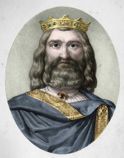 フランクスの王クローヴィス1世（v.466 - 511）の肖像。 作： Anonymous Anonymous