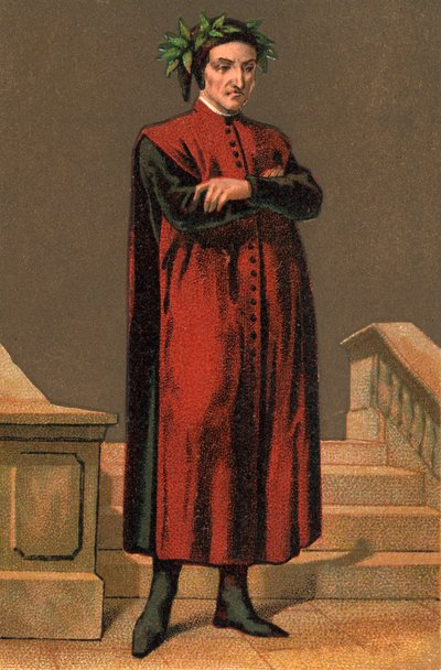 DANTE ALIGHIERI（1265-1321）イタリアの詩人の肖像。 作： Anonymous Anonymous