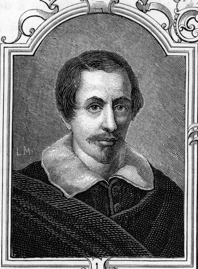 イタリアの画家、ダニエレ・クレスピ（1598-1630）の肖像。1859年、アルマンドーによる「ヨーロッパの画廊-イタリア」に掲載された版画。個人蔵。 作： Anonymous Anonymous