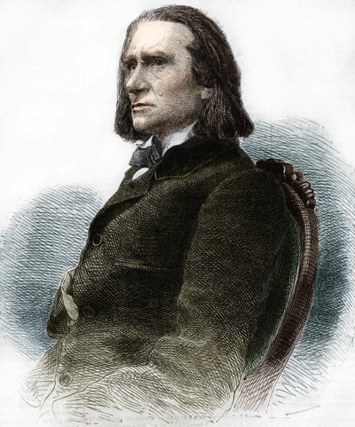 ハンガリーのピアニスト・作曲家、フランツ・リスト（1811～1886）の肖像。 作： Anonymous Anonymous
