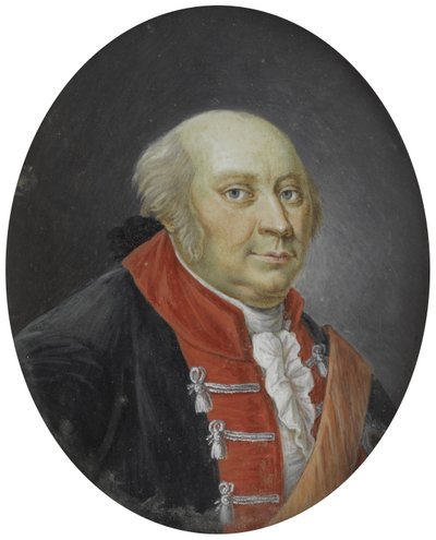 Portrait of Frederick William II of Prussia - Portrait de Frederic Guillaume II (Frederick William) (1744-1797), roi de Prusse Gouache sur porcelaine anonyme 18eme siecle Dim 12,7 cm Private Collection 作： Anonymous Anonymous