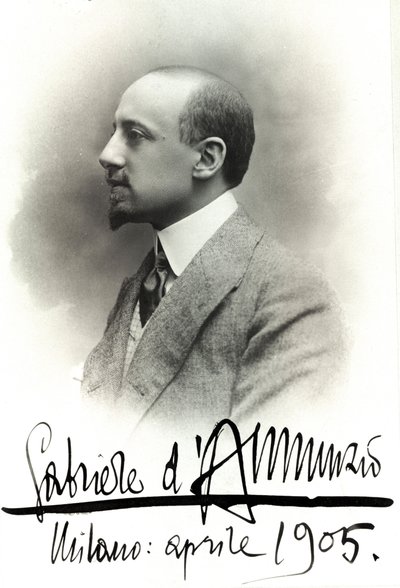 1905年のガブリエレ・ダヌンツィオの肖像。イタリアの詩人・作家。1863-1938. 作： Anonymous Anonymous
