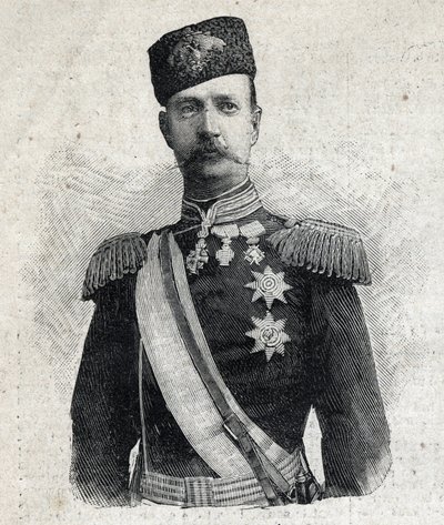 ギリシャ王ジョージ1世（1845-1913）の肖像。"Le Peute Parisien "に掲載されたエングレーヴィング 作： Anonymous Anonymous