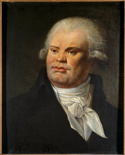 Georges Danton (1759 - 1794) 弁士・政治家の肖像。18世紀の匿名の絵画。キャンバスに油彩。大きさ：0.61 x 0.49m。パリ、カルナヴァレ美術館。 作： Anonymous Anonymous