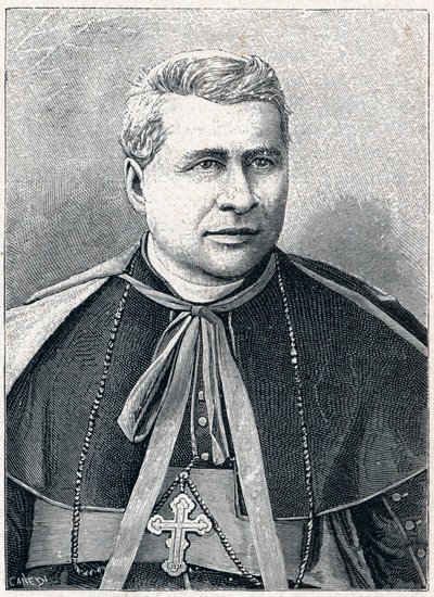 イタリアの枢機卿、ジョヴァンニ・シメオーニ（1816-1892）の肖像。Louis-Eugene (Louis Eugene) Louvetによる「Les Missions Catholiques au XIXeme Siecle」に掲載された版画。 作： Anonymous Anonymous