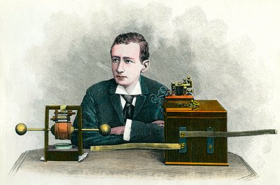 Guglielmo Marconi (1874-1937)の肖像。1900年頃のエングレーヴィング 個人蔵 作： Anonymous Anonymous