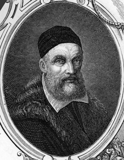 イタリアの画家、ヤコポまたはジャコモ・バッサーノ（1518-1592）の肖像。1859年、アルマンゴーによる「ヨーロッパの画廊-イタリア」に掲載された版画。個人蔵。 作： Anonymous Anonymous