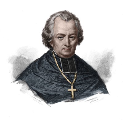 Jean Lefebvre de Cheverus (1768-1836)フランスの枢機卿、ボルドーのアルケヴュールの肖像が、「Portraits and history of useful men: men and women of all countries and conditions, who acquired rights to recognition of men」に掲載されています。 作： Anonymous Anonymous