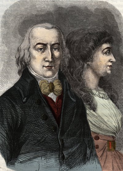 ラ・プラティエール子爵ジャン・マリー・ローラン（1734-1793）とマノン・ローラン（ジャンヌ・マリー）、またはマノン・フリポン（マダム・ローラン）（Mme Roland）のポートレート 作： Anonymous Anonymous