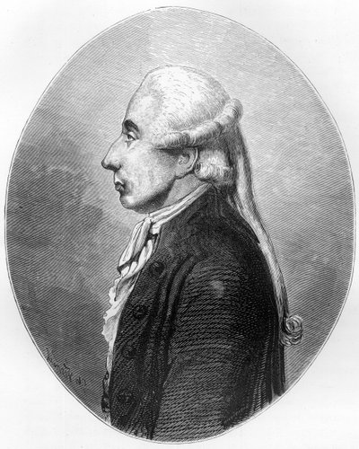 Jean Sylvain Bailly (1736 - 1793) 学者であり、政治家であり、1789年から1791年までパリ市長を務めた人物の肖像 - 1863年にDupray de La Maherie著「Le Livre Rouge - Histoire De L