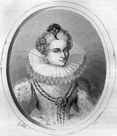 アンクレのマレシャル、ガリガイことレオノーラ・ドーリ（またはドーシ）の肖像（1568-1617年） - 1863年のエングレーヴィング（デュプレ・ド・ラ・マヘリー著「赤い本-フランスにおけるスカフォー家の歴史」） - 個人蔵 作： Anonymous Anonymous