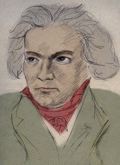 ルートヴィヒ・ヴァン・ベートーヴェン（1770-1827）の肖像 ドイツの作曲家 - 20世紀初頭の匿名のドローイング - 個人のコレクション - Yahoo! 作： Anonymous Anonymous
