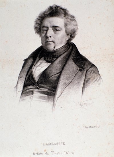 ルイジ・ラブラッシュ（1794-1858）イタリア・フランスのオペラ歌手の肖像 エングレーヴィング。19世紀ミラノの個人コレクション 作： Anonymous Anonymous