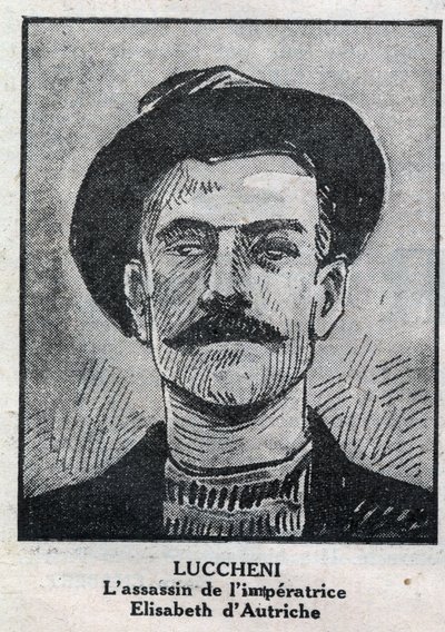 ルイジ・ルチェーニ（1873-1910）はイタリアの無政府主義者で、1898年にシシィとして知られるオーストリア皇妃エリザベート・デ・ヴィッテルスバッハを暗殺した人物ですが、その肖像画です。"L