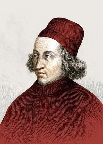 マルシリオ・フィチーノ（フランス語ではMarsile Ficin）（1433 - 1499）の肖像、18世紀のエングレーヴィング。 作： Anonymous Anonymous