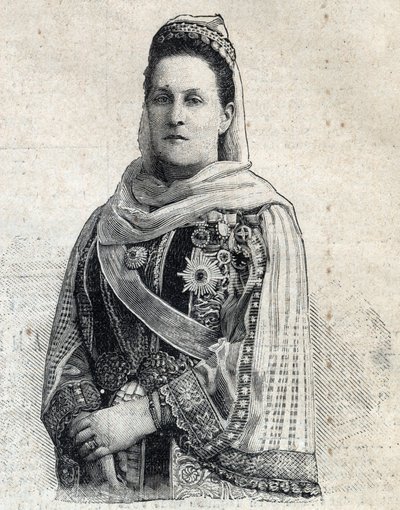ロシアのオルガ・コンスタンティノヴナ（1851-1926）ギリシャ王妃の肖像。"Le Peute Parisien "に掲載された版画 作： Anonymous Anonymous