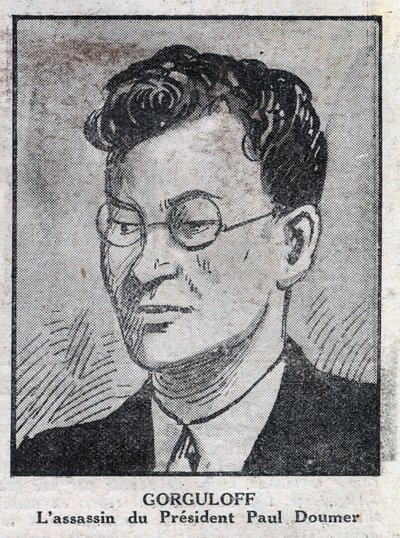 フランス大統領Paul Doumer（1857-1932）を暗殺したPaul GorgulovまたはGorguloff（1895-1932）の肖像。"L