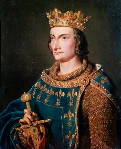 フランス王フィリップ4世ベル（1268 - 1314）の肖像。19世紀の匿名の絵画。ヴェルサイユとトリアノンの城。 作： Anonymous Anonymous