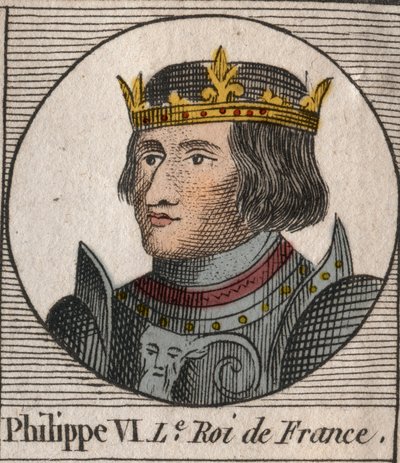 フランス王フィリップ6世（1294～1350年）の肖像 - フィリップ6世（1293～1350年）フランス王 - シャルル・コンスタント・ル・テリエの「フランス史に関する教本」より1821年のエングレーヴィング。 作： Anonymous Anonymous