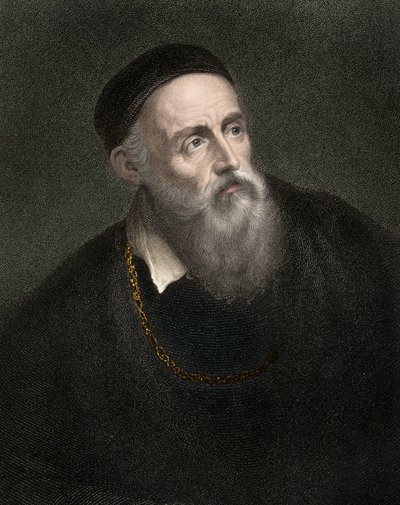ティツィアーノ（1490-1576）の肖像」、ティツィアーノ・ヴェチェッリオ（ヴェネチア出身の画家 作： Anonymous Anonymous