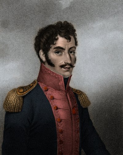 ベネズエラの政治家・軍人のシモン・ボリバル（1783-1830）の肖像 コロンビアとペルーの大統領 作： Anonymous Anonymous