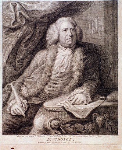 イギリスの作曲家ウィリアム・ボイスの肖像 (Engraving. 18世紀) 作： Anonymous Anonymous