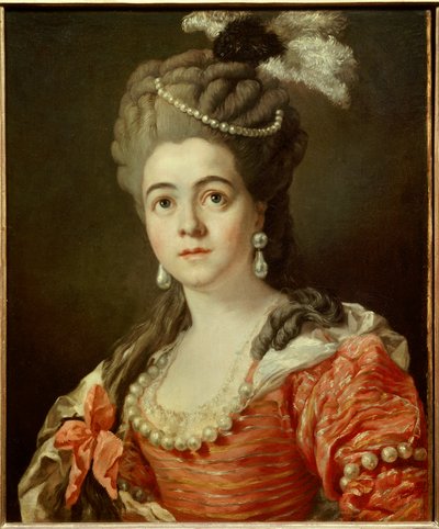 ザクセンの牧童の愛人であったコメディアン、アドリアン・ルクヴルール（1692-1730）の肖像 18世紀の匿名の絵画。日 0.6x0.5m 作： Anonymous Anonymous