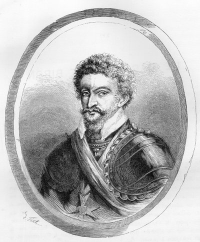 シャルル・ド・ゴントー（男爵、当時バイロン公）の肖像（1562-1602年） - デュプレ・ド・ラ・マヘリーの「Le Livre Rouge - Histoire De L