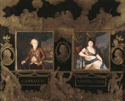 スペイン王チャールズ4世（カルロス）（1748-1819）とその妻マリー・ルイーズ・オブ・ブルボン・パルマ（マリア・ルイサ）（1751-1819）の肖像画 作： Anonymous Anonymous