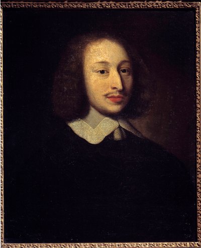 ブレイズ・パスカル（1623-1662）の肖像と推定される学者・作家 匿名の絵画。17世紀 日0.6x0.81 m パリ、カルナヴァレ美術館 作： Anonymous Anonymous