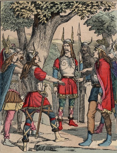 Representation of Vercingetorix (ca. 80-c. 46 BC) warrior and Gallic leader of the Arvernes tribe chosen by his people to lead the war against the Romans" (Portrait of Vercingetorix (82 BC-46 BC) chieftain of the Arverni tribe, chosen by his people to lead 作： Anonymous Anonymous