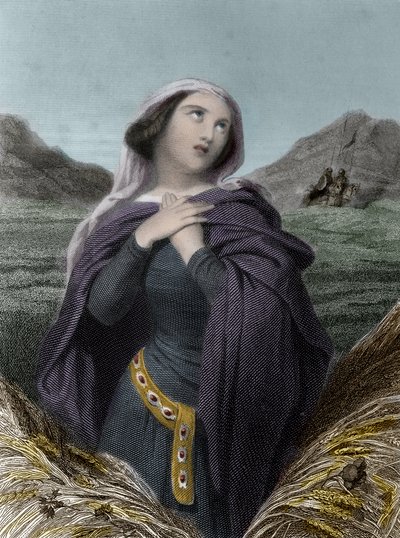 Saint Adelaide or Adelaide of Burgundy (931-999) - イタリアのアデレード - Burgundyのアデレードとも呼ばれる - "" The Saintes Femmes "にて。1852." 作： Anonymous Anonymous