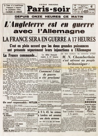 第二次世界大戦 (1939-1945) - World War II (WWII or WW2):9月4日パリの夜 作： Anonymous Anonymous