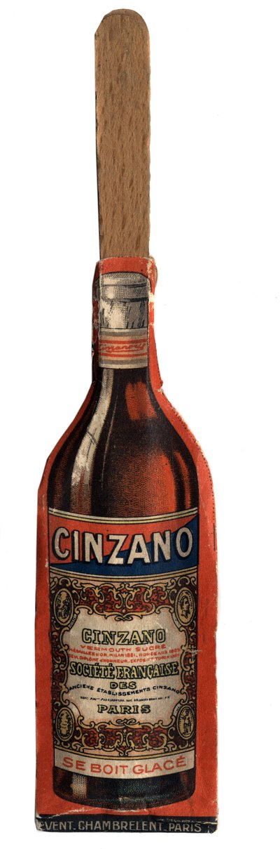 イタリアの食前酒であるベルモットのブランド「チンザノ」のプロモーションから派生したオブジェで、小さな広告用の扇子。デビュー 20世紀 プライベートコレクション 作： Anonymous Anonymous