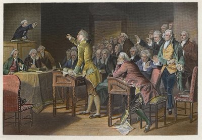Stamp Act (Duties in American Colonies Act) - アメリカ革命の指導者パトリック・ヘンリー(1736-1799)が1765年にヴァージニア州議会で行ったスタンプ法反対の演説 - パトリック・ヘンリーが1765年にヴァージニア州議会で行ったスタンプ法反対の演説。 作： Anonymous Anonymous