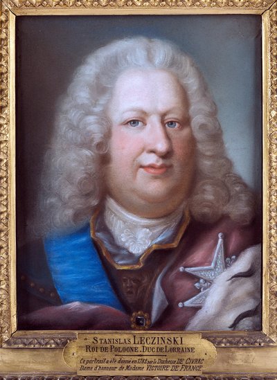 Stanislas I Leczinski, dit le Bienfaisant - ポーランド王Stanislaw I Leszczynski (1677-1766)の肖像 - Anonymous.紙にパステル、1755年頃。寸法：39x29,5 cm個人蔵 作： Anonymous Anonymous