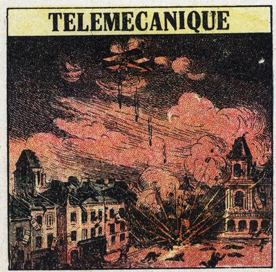 T.S.F.：テレメカニクス、電磁波を使って距離をコントロールする技術。1925年の匿名のイラスト。個人蔵。 作： Anonymous Anonymous