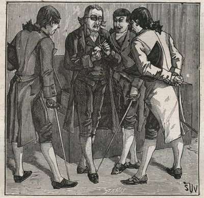 イギリスの鉱物学者John Mawe（1764-1829）によるブレシリアンフェイクダイヤモンドのテスト。Adolphe BITARDの "Les arts et metiers illustres "に掲載された1885年のエングレーヴィング。 作： Anonymous Anonymous