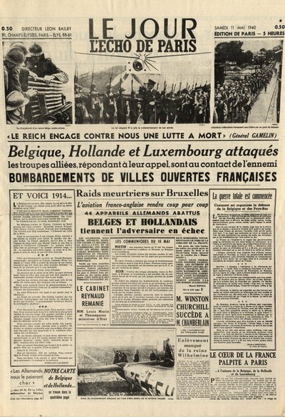 The Battle of Belgium or Belgian Campaign - 18-day campaign - World War IIにおけるドイツ軍のベルギー侵攻 - Journal "Le Jour.L