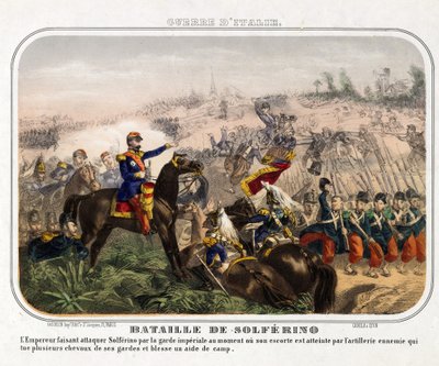 ソルフェリーノの戦い（1859年6月24日） - 匿名 - 1859年 - カラーリトグラフ - 40,1x28,1 - 個人蔵 作： Anonymous Anonymous