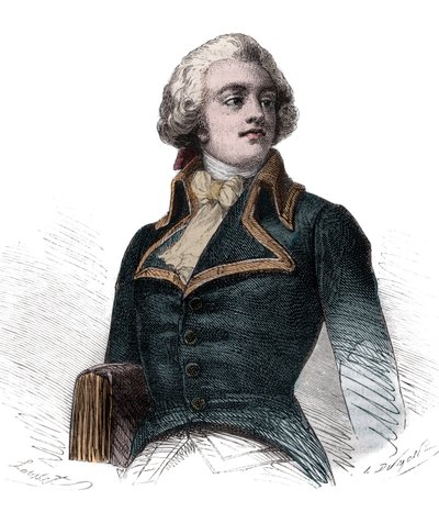 The Count Louis Marie de Narbonne-Lara (Narbonne Lara) (1755-1813) フランスの伯爵、将軍 - アルフォンス・ド・ラマルティーヌ（1790-1869）の「ジロンダンの歴史」に掲載されたエングレーヴィング 1865-1866 - 個人蔵 作： Anonymous Anonymous