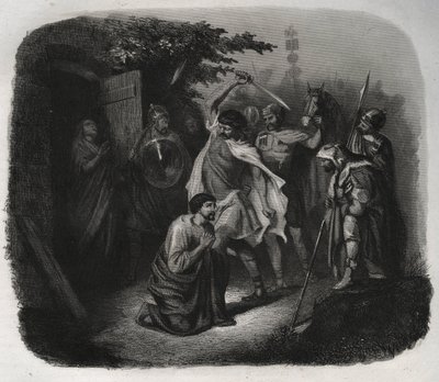 聖ユリウスのデコレート（殉教）。1846年の「Lives of the saints」に掲載された版画。個人蔵。 作： Anonymous Anonymous